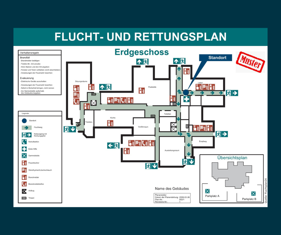 Flucht- und Rettungsplan; F&R Pläne; Saarland; Rheinland-Pfalz; Deutschland Illingen; Stefan Hand; Brandschutznachweis; Baubegleitung; Flucht- und Rettungspläne; Saarland; Rheinland-Pfalz; Feuerwehrpläne; Brandschutzkonzept; Brandschutz Saarland